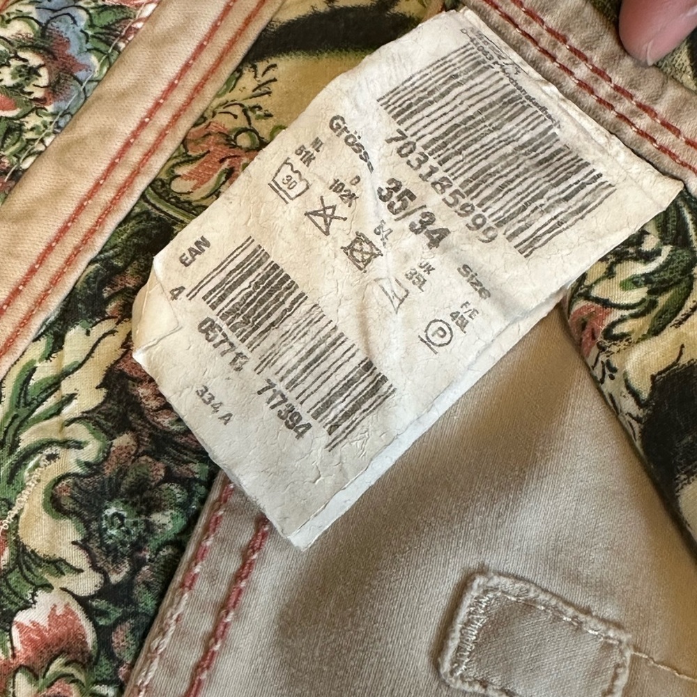 Atelier Gardeur NEVIO-8 Pants Mens 35/34 Regular Fit Beige Printed Lining - Picture 12 of 16